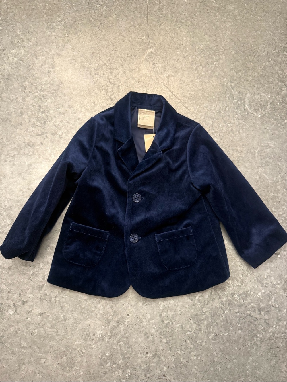 First Impressions Boys Navy Velour Blazer 12 Months NWT
